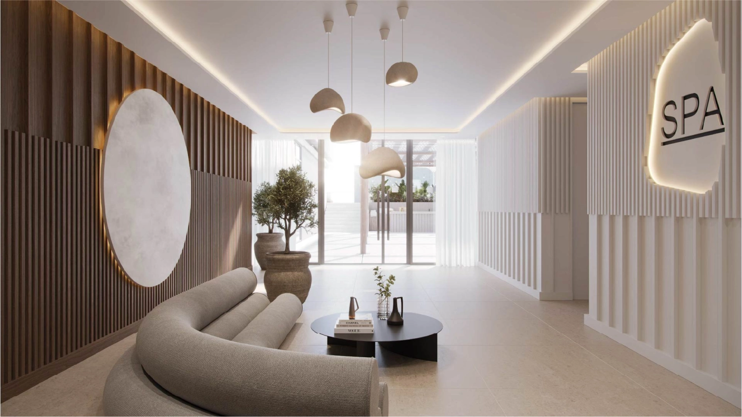 Stylish interior design with neutral tones in Reem Eleven living space